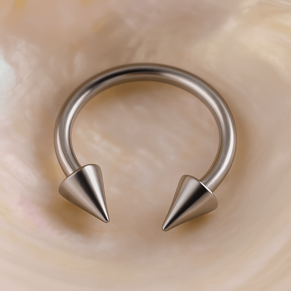316L Surgical Steel Internally Threaded Horseshoe CBB With Cone