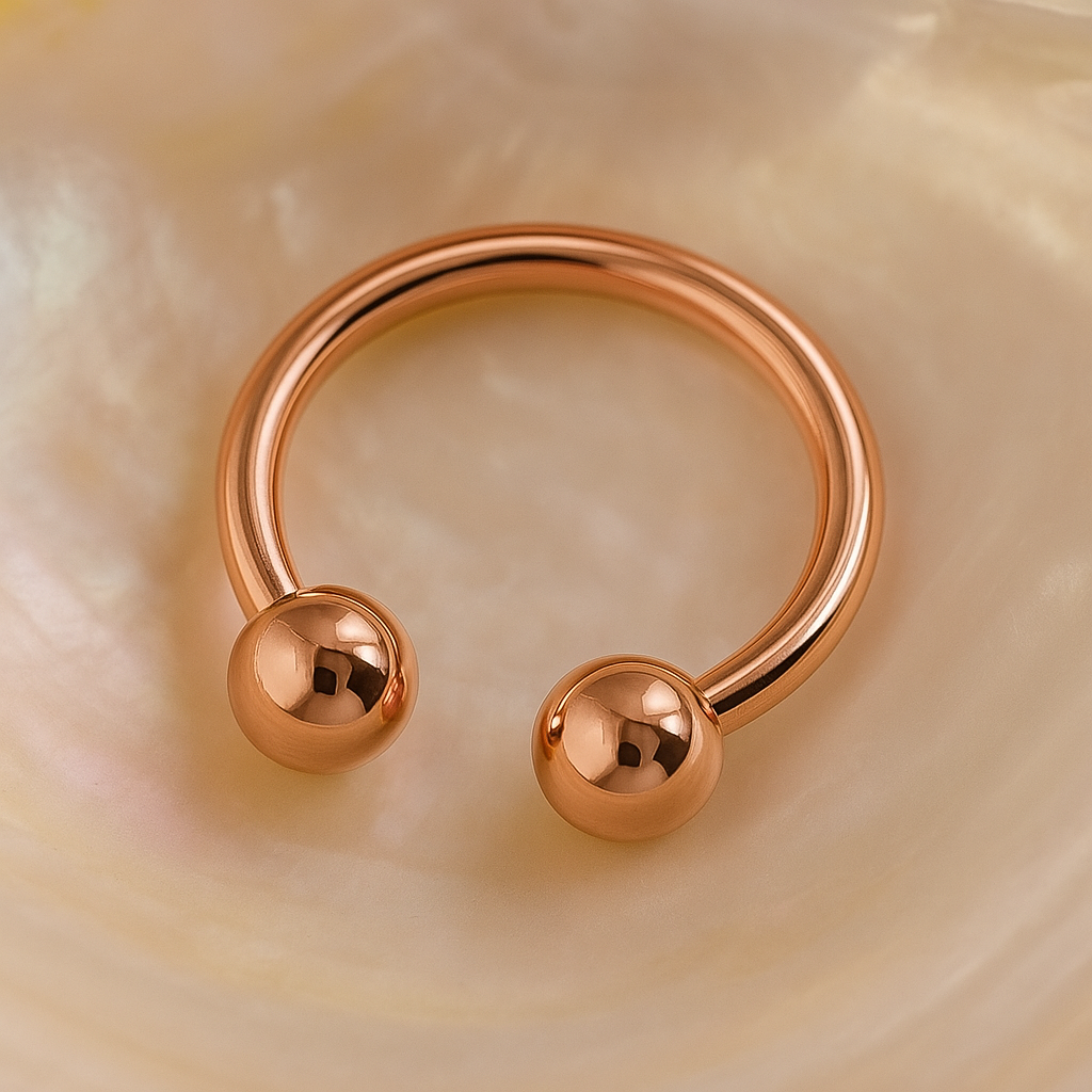 316L Surgical Steel With Rose Gold PVD Horseshoe