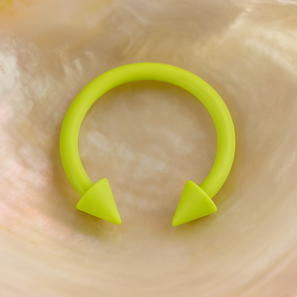 316L Surgical Steel Neon Coloured Circular Barbell with Cone