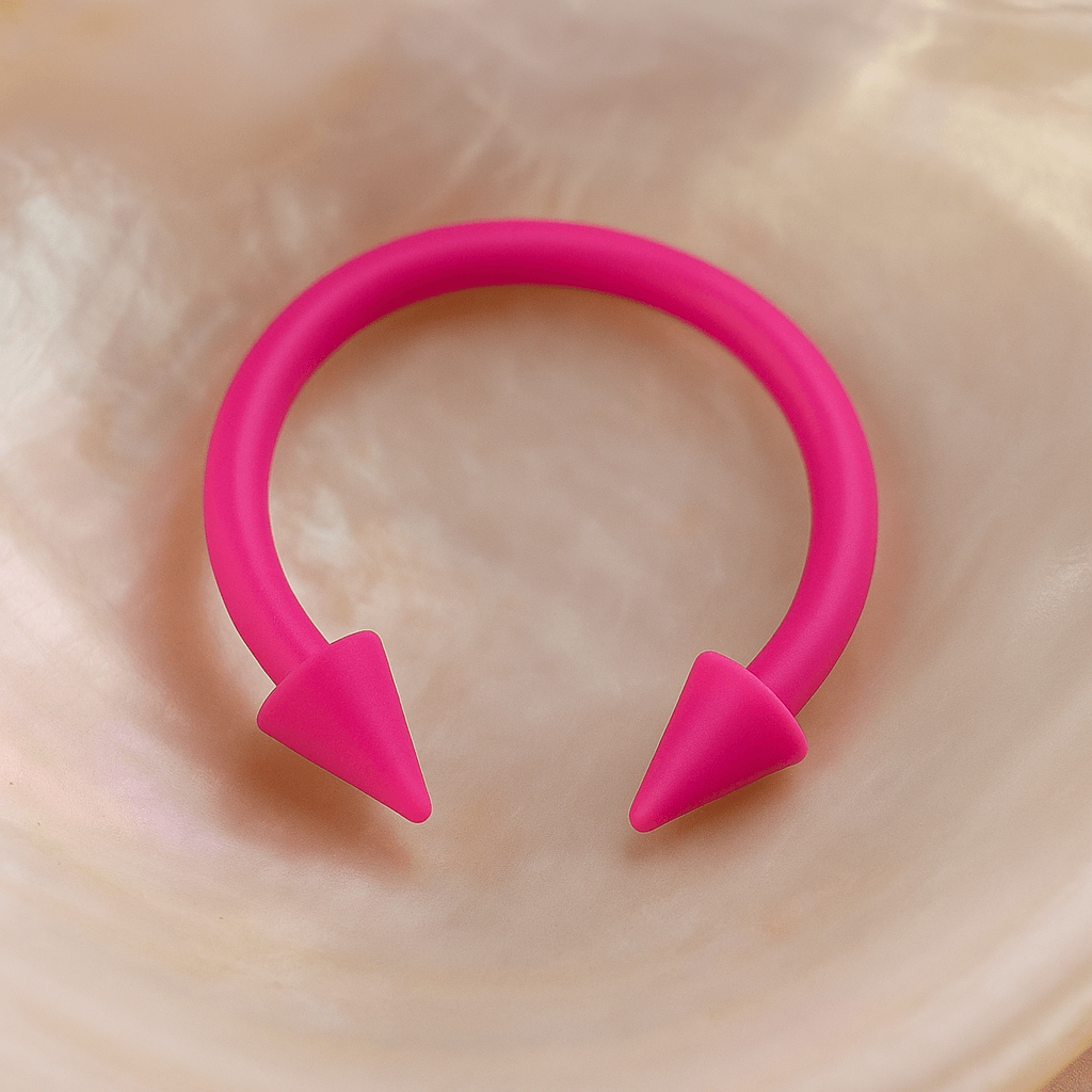 316L Surgical Steel Neon Coloured Circular Barbell with Cone