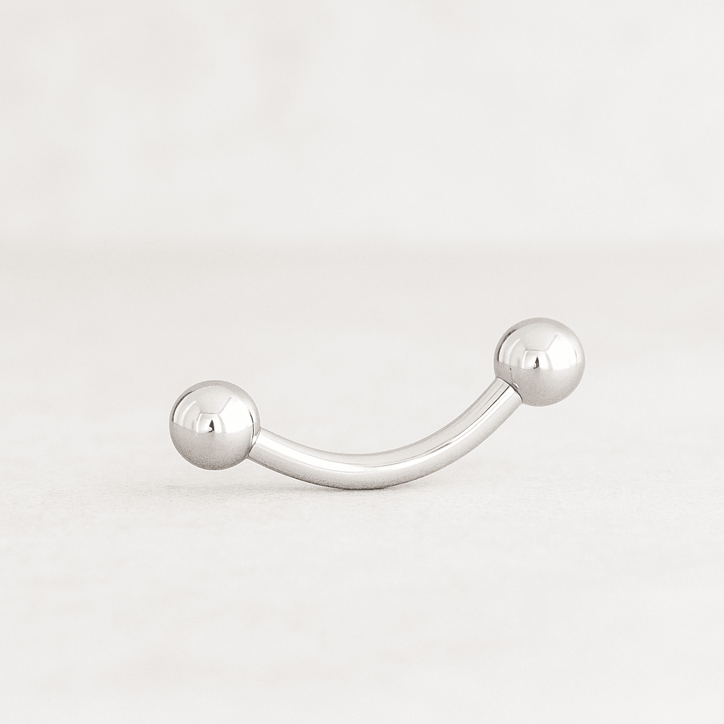 EO Gas Sterilised G23 Titanium Externally Threaded Ball End Curved Bar