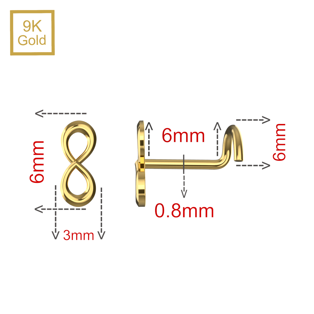 9K Gold Infinity Nose Screw