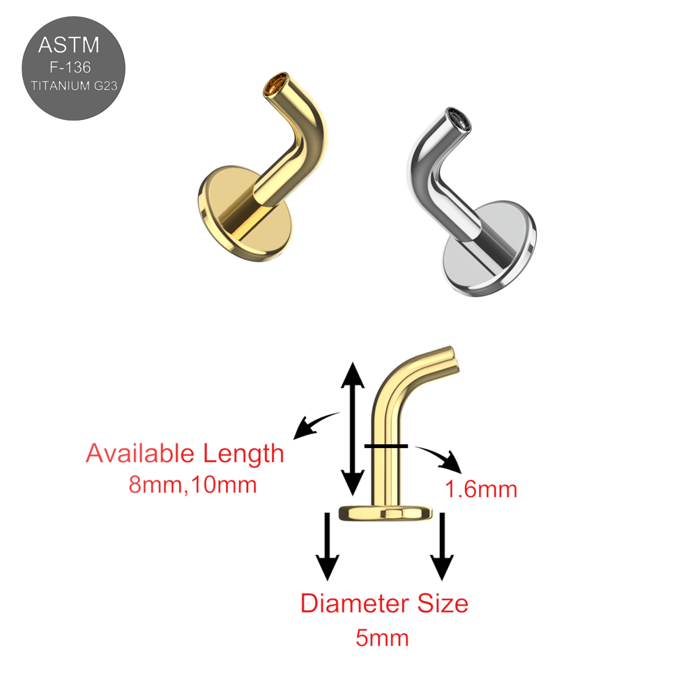 G23 Titanium Threadless Floating Belly Bar Base