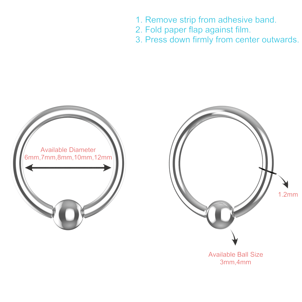 EO Gas Sterilised 316L Surgical Steel Captive Bead Ring