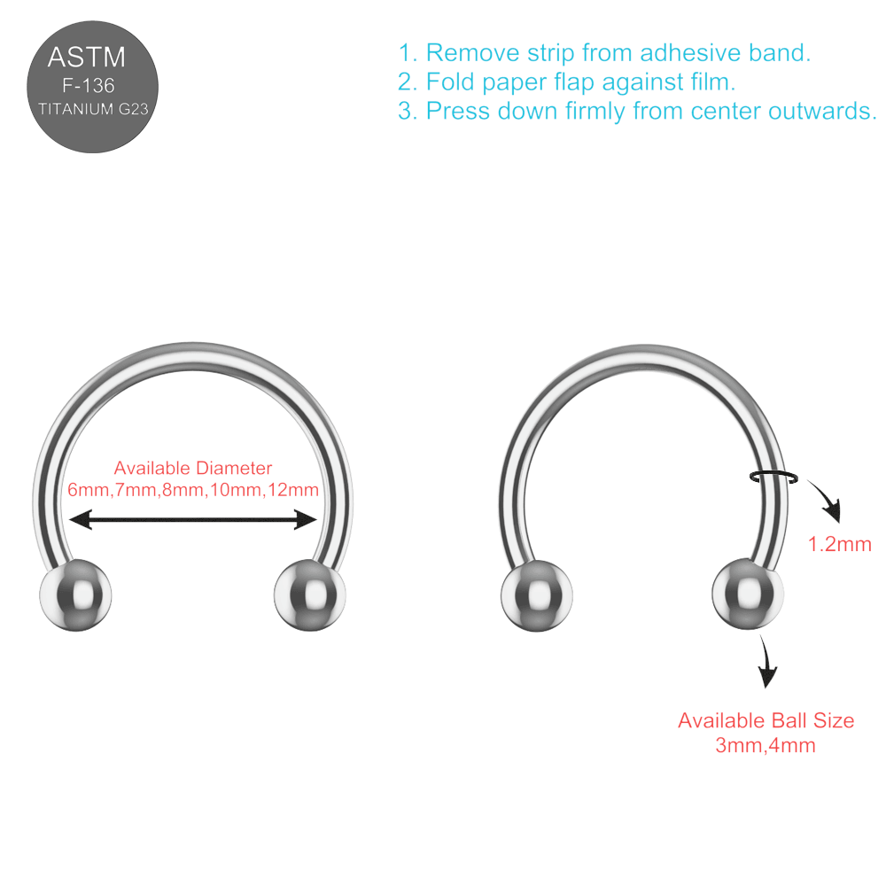 EO Gas Sterilised G23 Titanium Circular Barbell with Ball