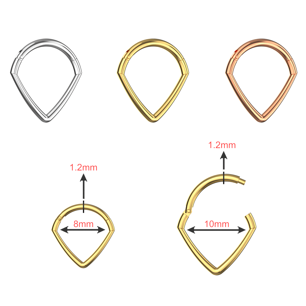 925 Sterling Silver Chevron Segment Clicker Ring