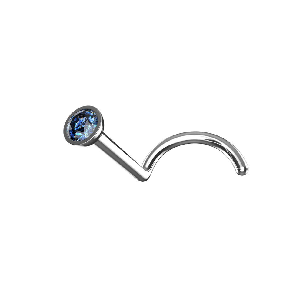 316L Surgical Steel CZ Jewelled Nose Screw