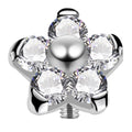 G23 Titanium 5 CZ Studded Flower Dermal Anchor Top