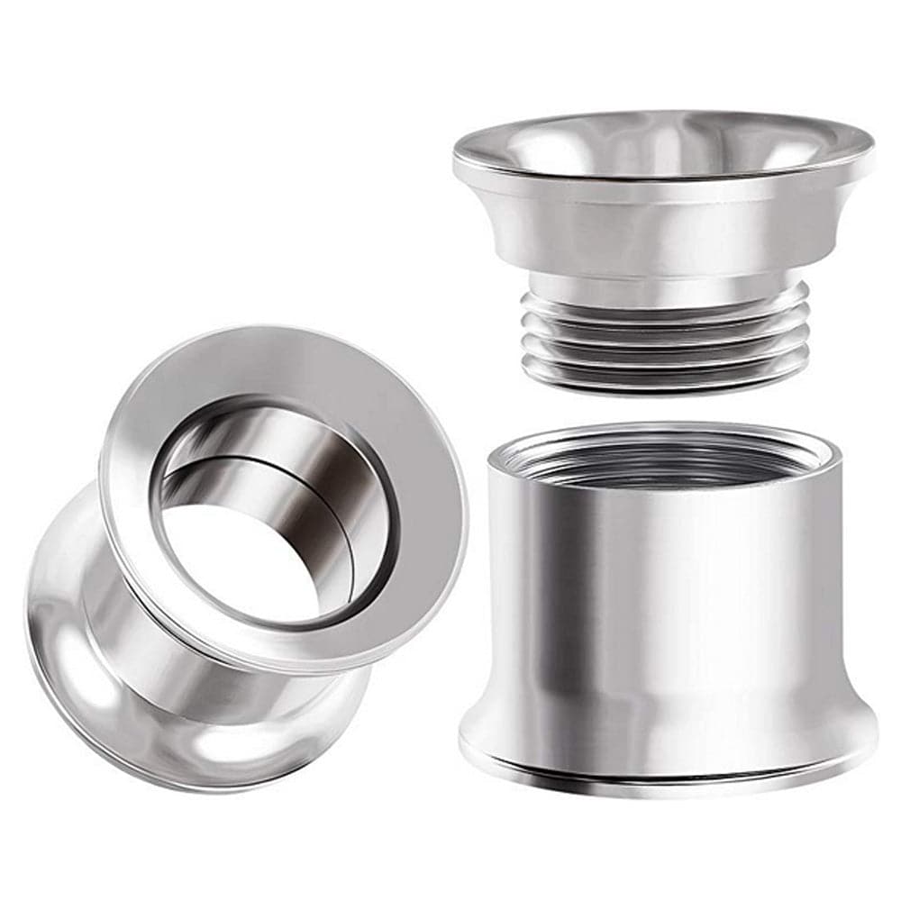 316L Surgical Steel Double Flared Internally Threaded Tunnel