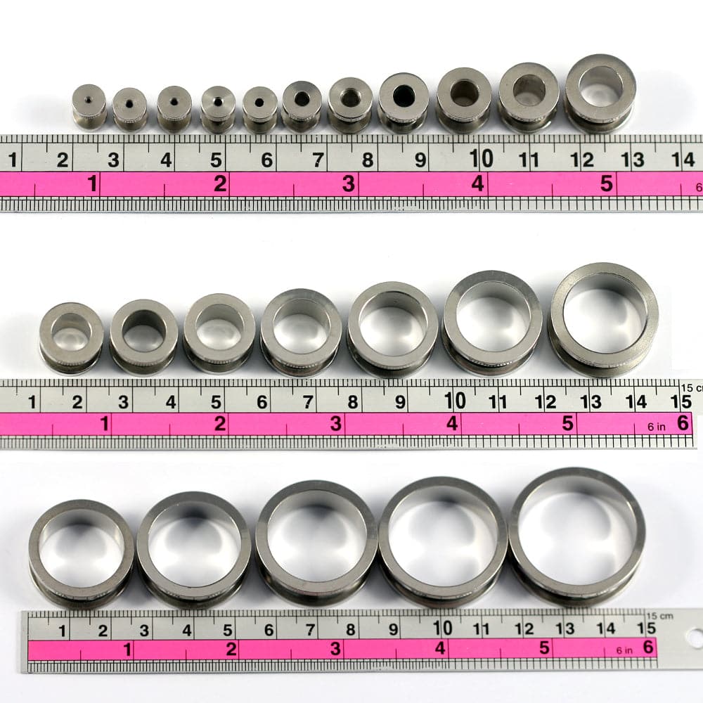 316L Surgical Steel Basic External Threaded Tunnel