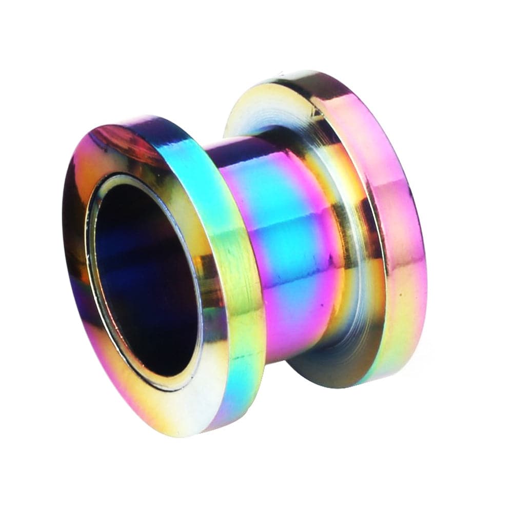 316L Surgical Steel Basic Rainbow External Threaded Tunnel