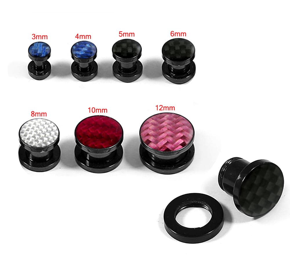 Screw Fit Ear Flesh Tunnel With Checker Logo