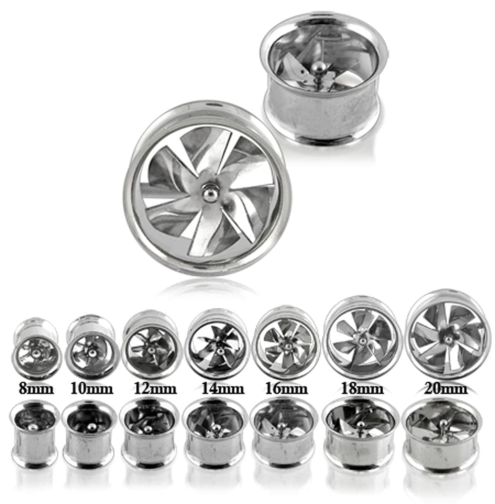 316L Surgical Steel Double Flared Fan Ear Flesh Tunnel