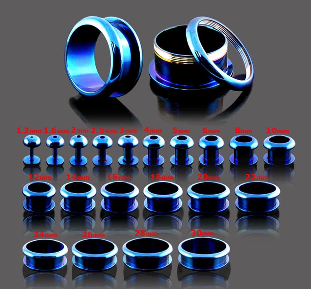 316L Surgical Steel Dark Blue Flesh Tunnel