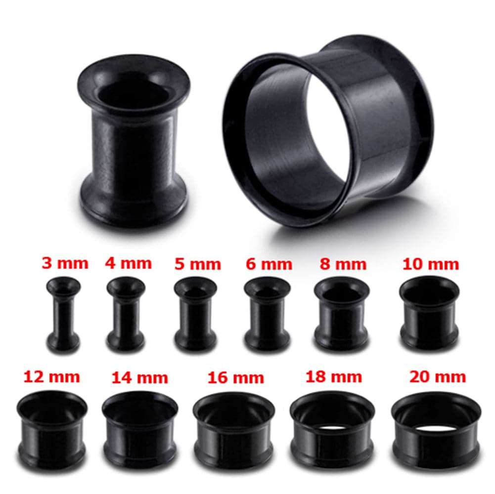 316L Surgical Steel Blackline Double Flared Ear Tunnel
