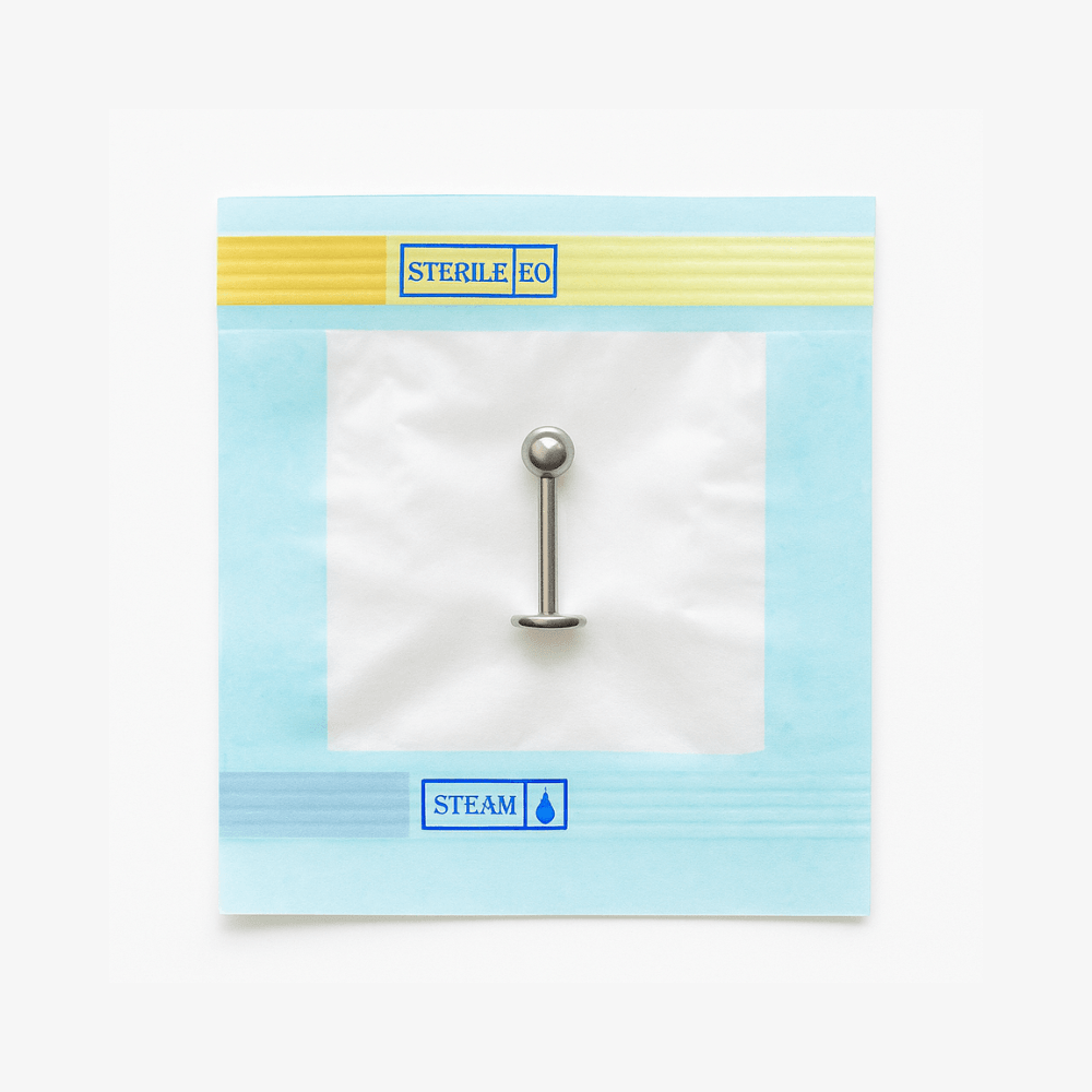 EO Gas Sterilised 316L Surgical Steel Externally Threaded Ball Top Labret