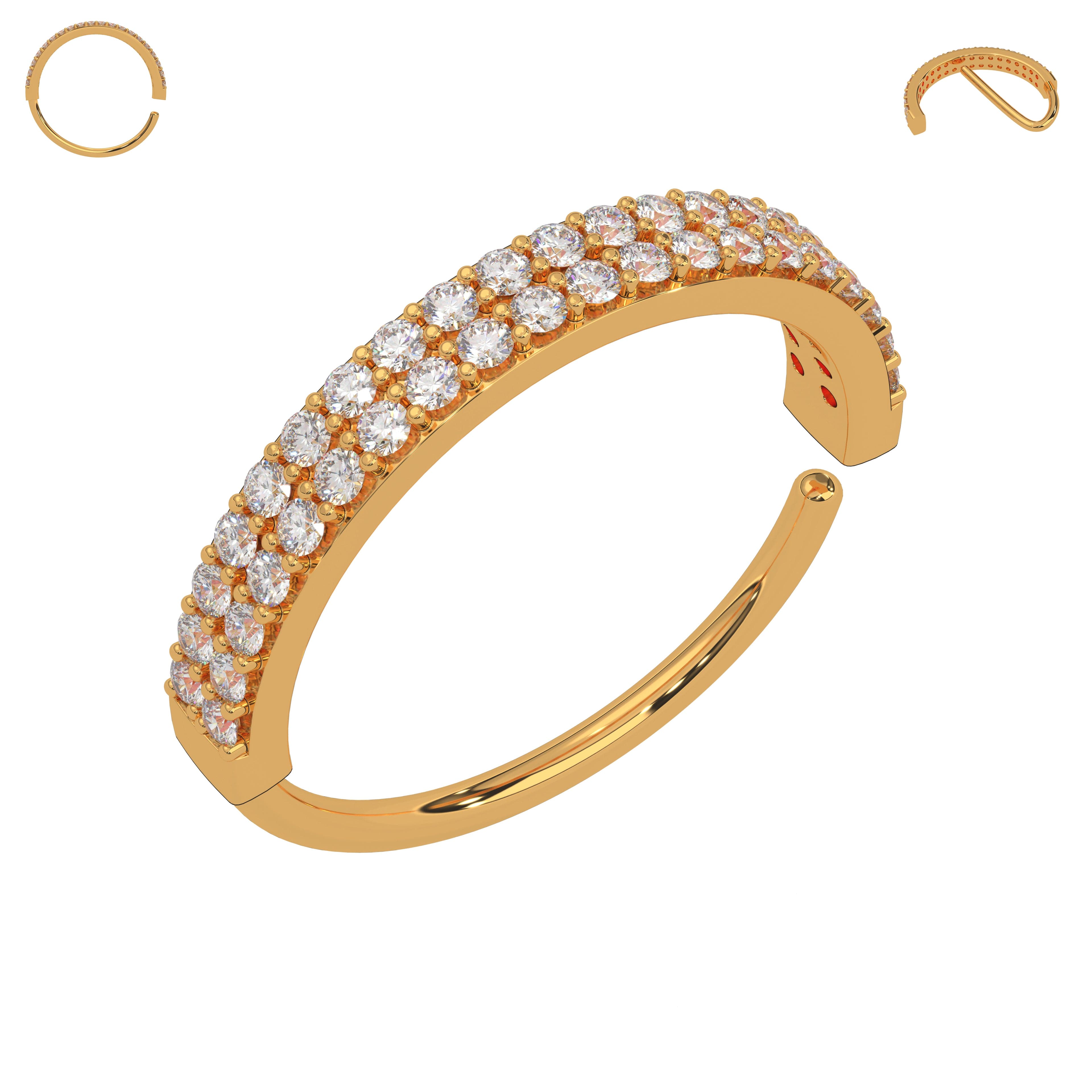 316L Surgical Steel Double Line CZ Jewelled Bendable Flexy Hoop