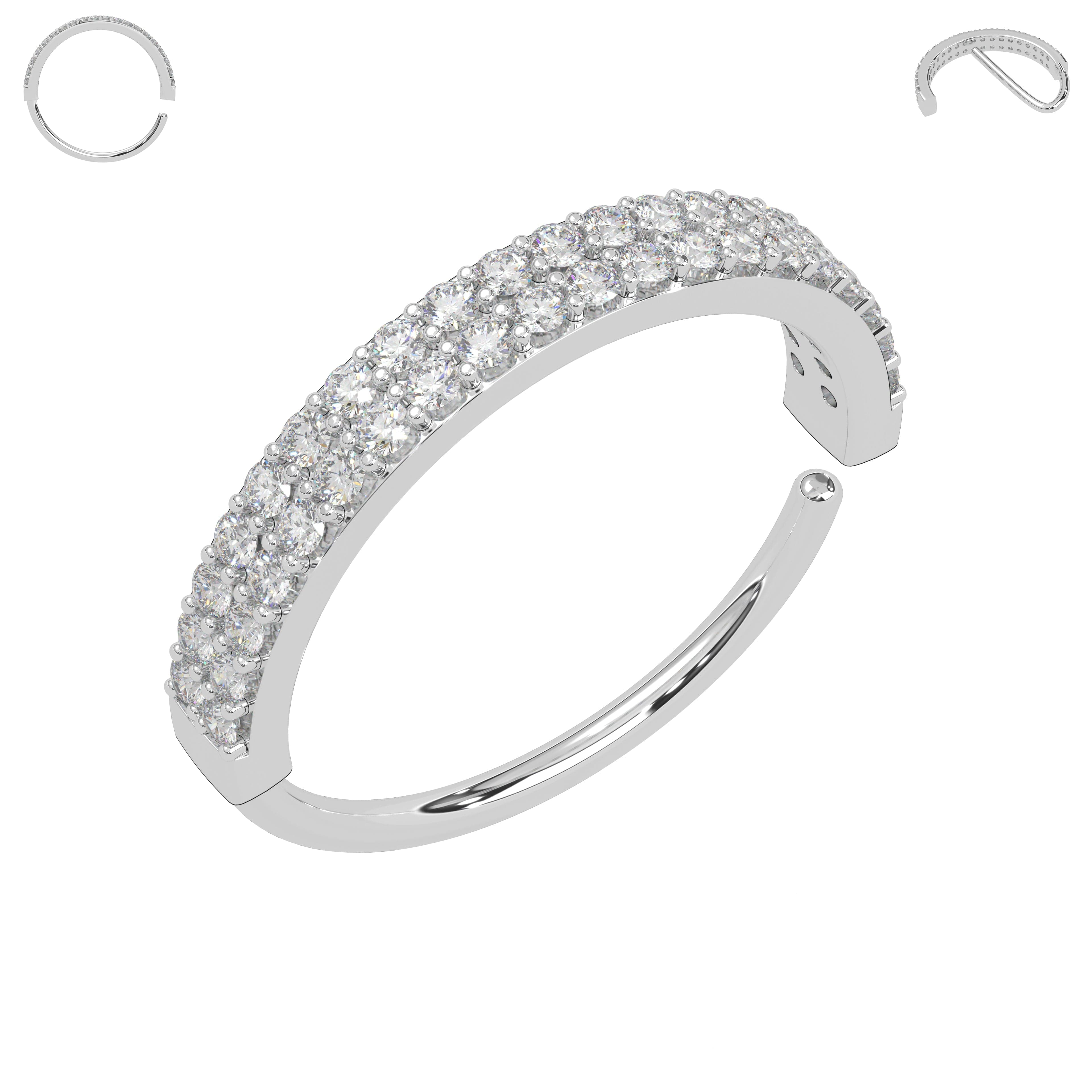 316L Surgical Steel Double Line CZ Jewelled Bendable Flexy Hoop