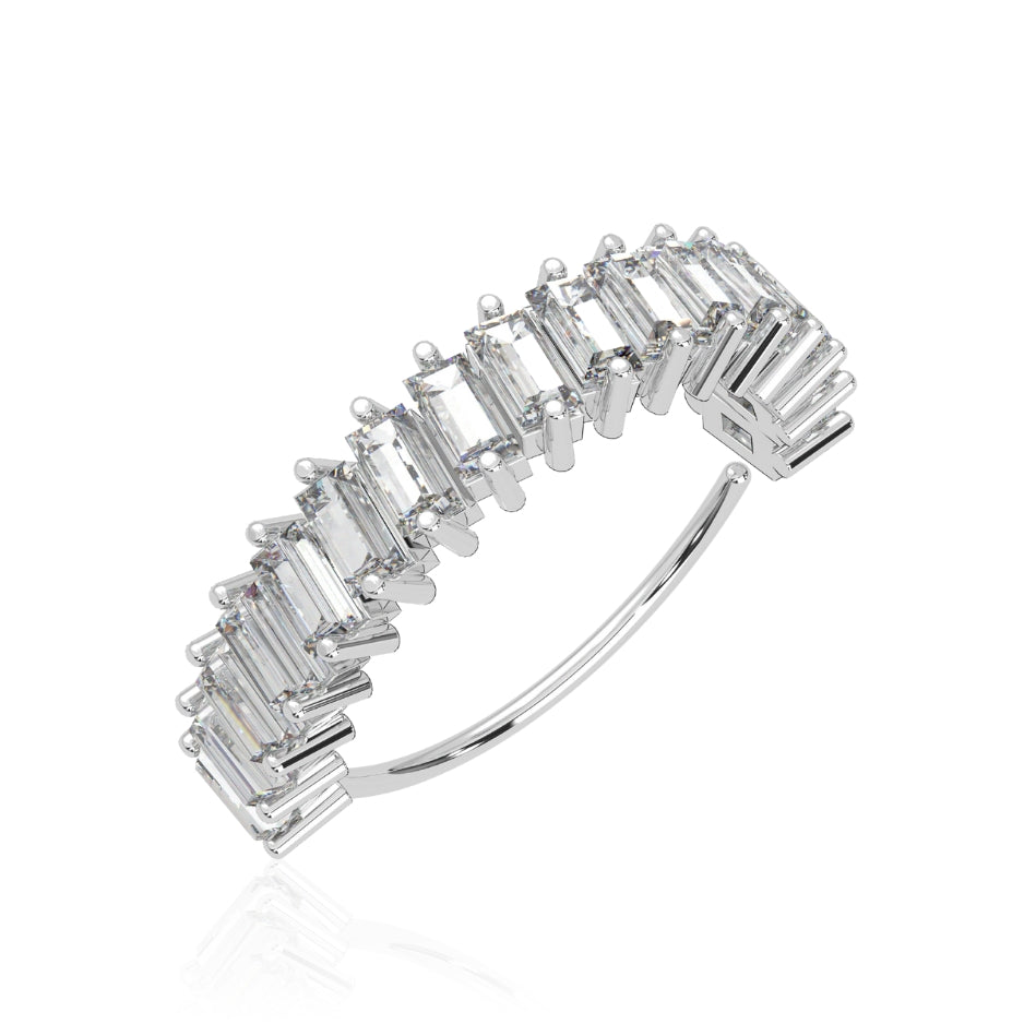 316L Surgical Steel Baguette CZ's Jewelled Bendable Cartilage Hoop