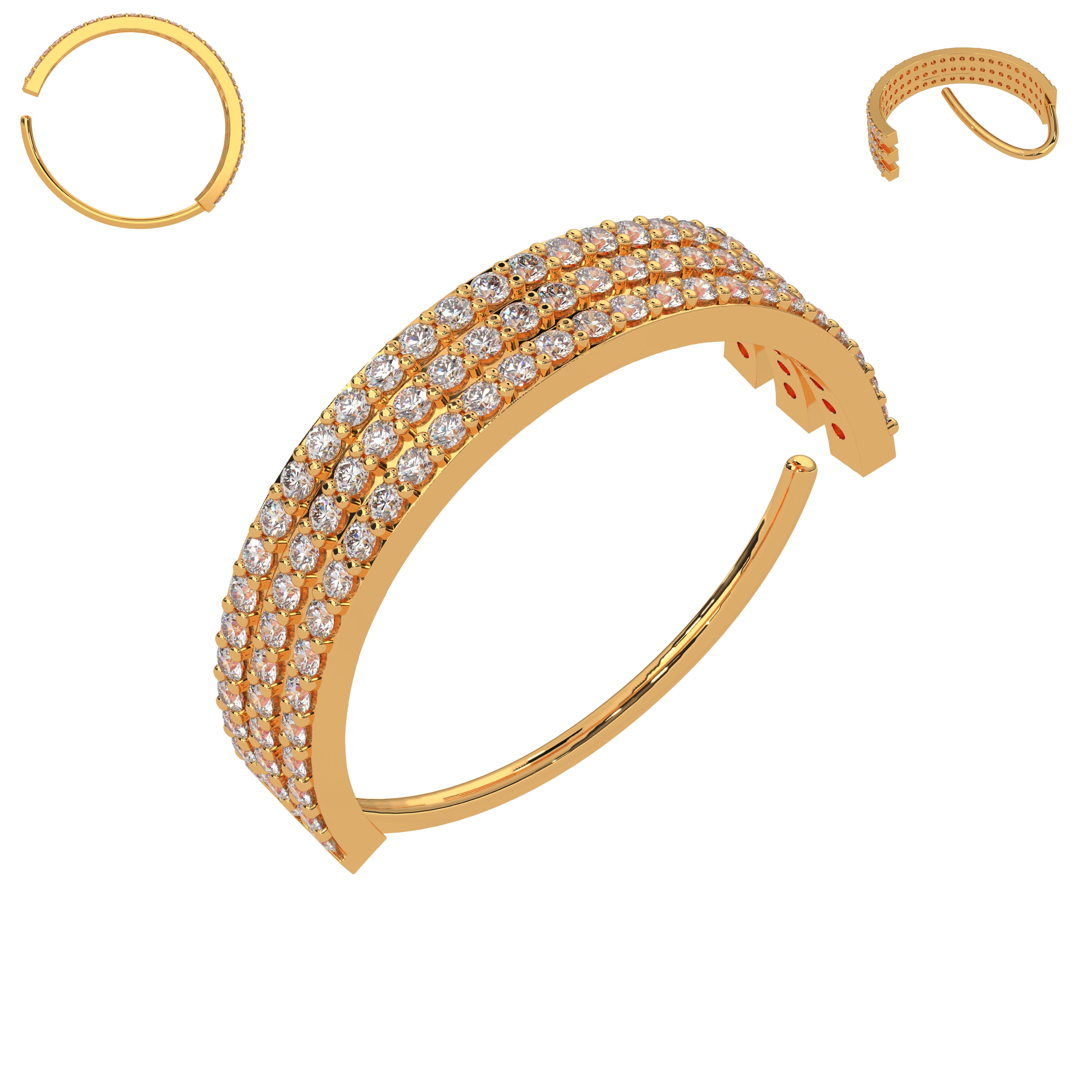 316L Surgical Steel Triple Line CZ Jewelled Bendable Flexy Cartilage Hoop
