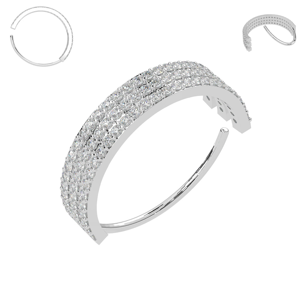 316L Surgical Steel Triple Line CZ Jewelled Bendable Flexy Cartilage Hoop
