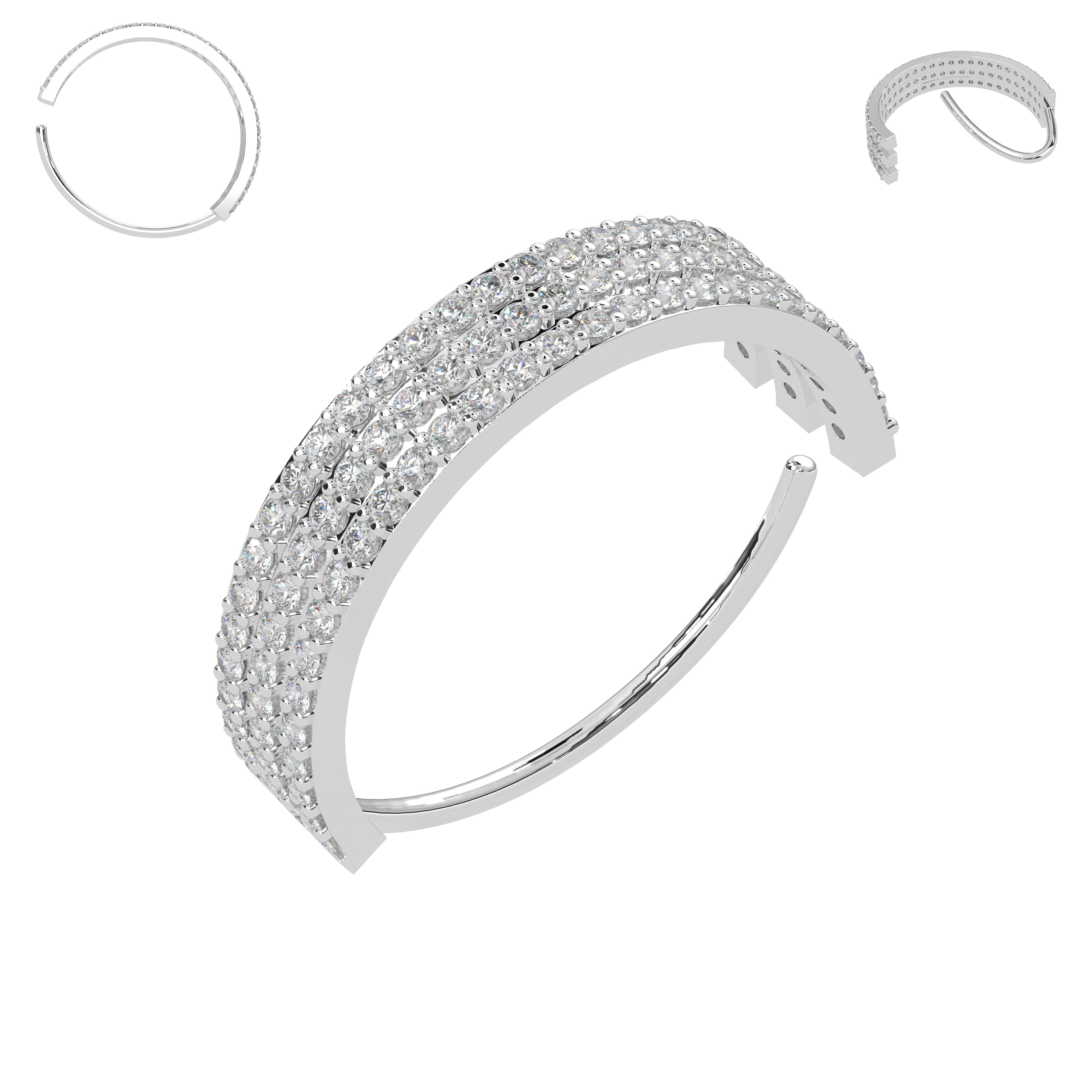316L Surgical Steel Triple Line CZ Jewelled Bendable Flexy Cartilage Hoop