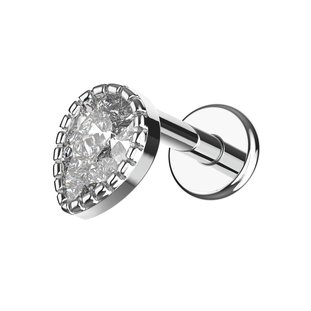 316L Surgical Steel Tear Drop Design Flatback Stud