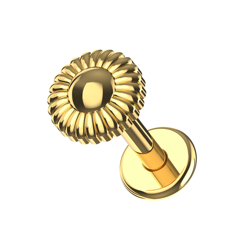 316L Surgical Steel Chamomile flower Design Flatback Stud
