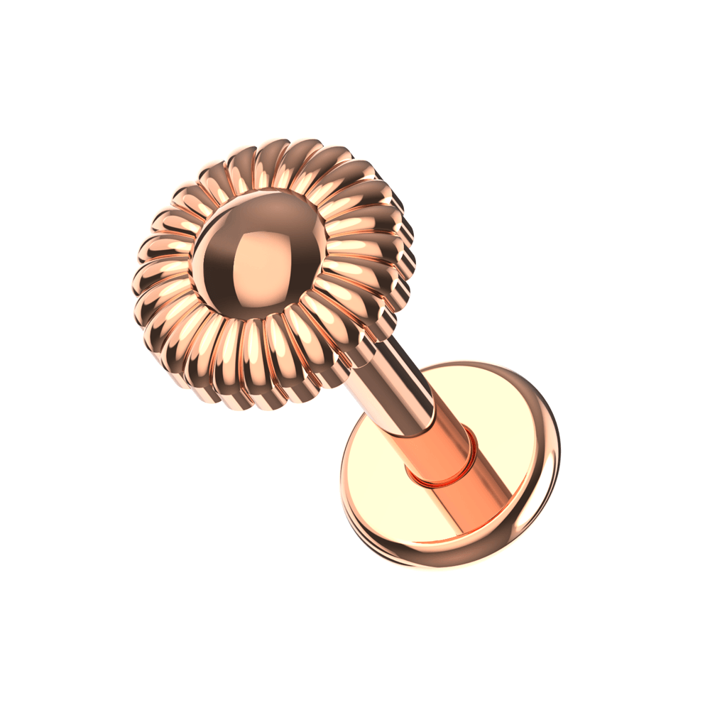 316L Surgical Steel Chamomile flower Design Flatback Stud