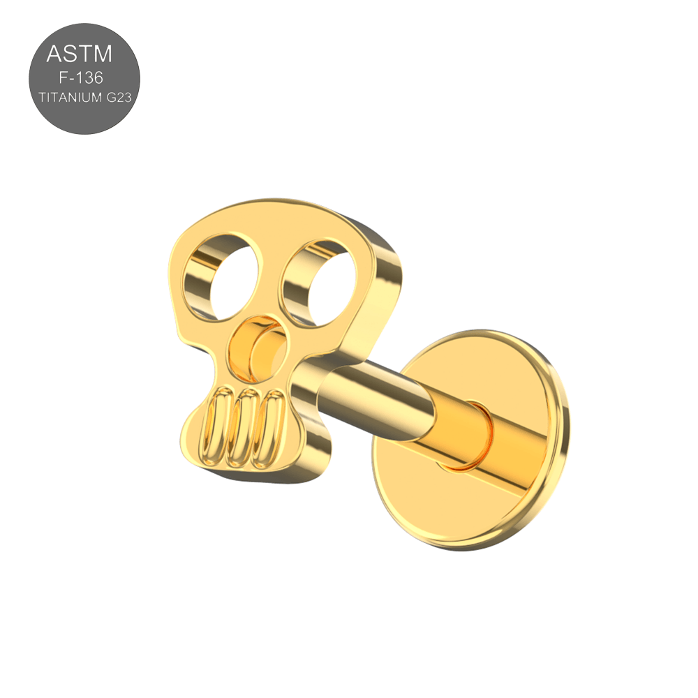 G23 Titanium Skull Internally Threaded Flatback Stud