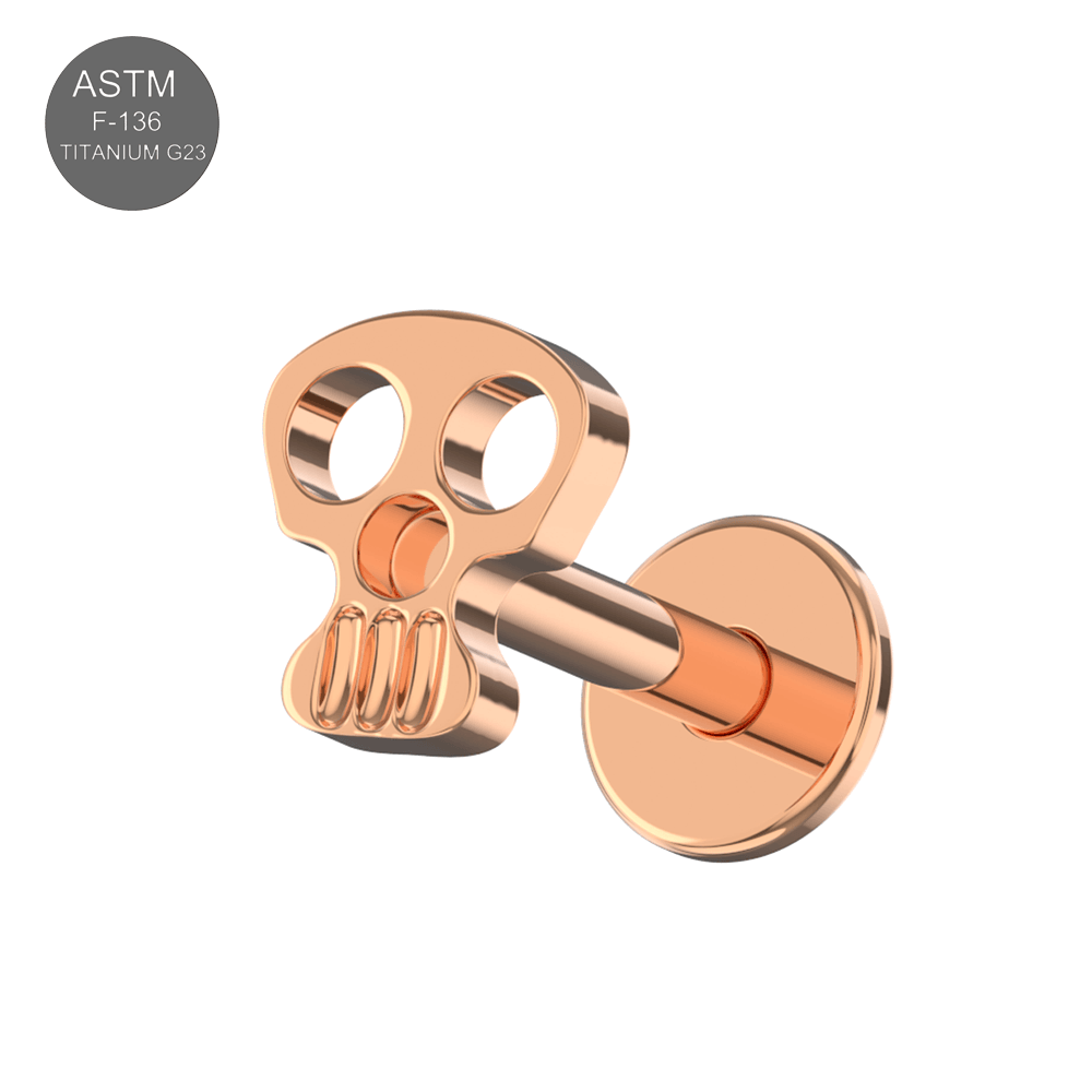 G23 Titanium Skull Internally Threaded Flatback Stud
