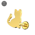 G23 Titanium Minimalist Kitty Internally Threaded Flatback Stud