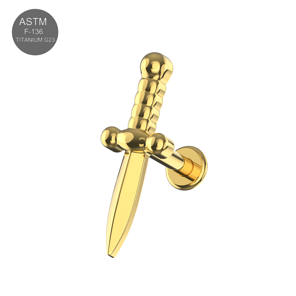 G23 Titanium Dagger Internally Threaded Flatback Stud