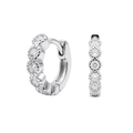 925 Sterling Silver Rhodium Plated Scalloped Sparkle Earrings