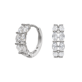 925 Sterling Silver Rhodium Plated Marquise Cluster Earrings