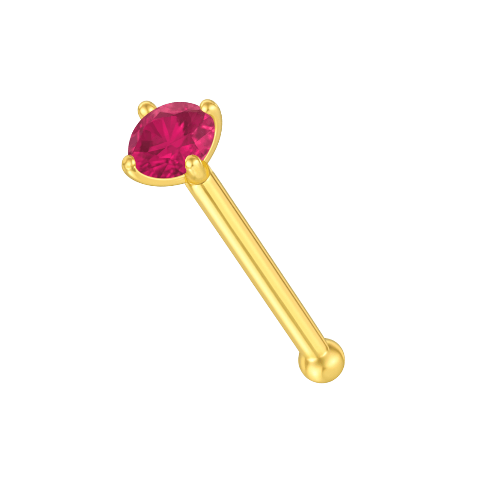 14K Gold Colourful Crystal Jewelled Nose Bone