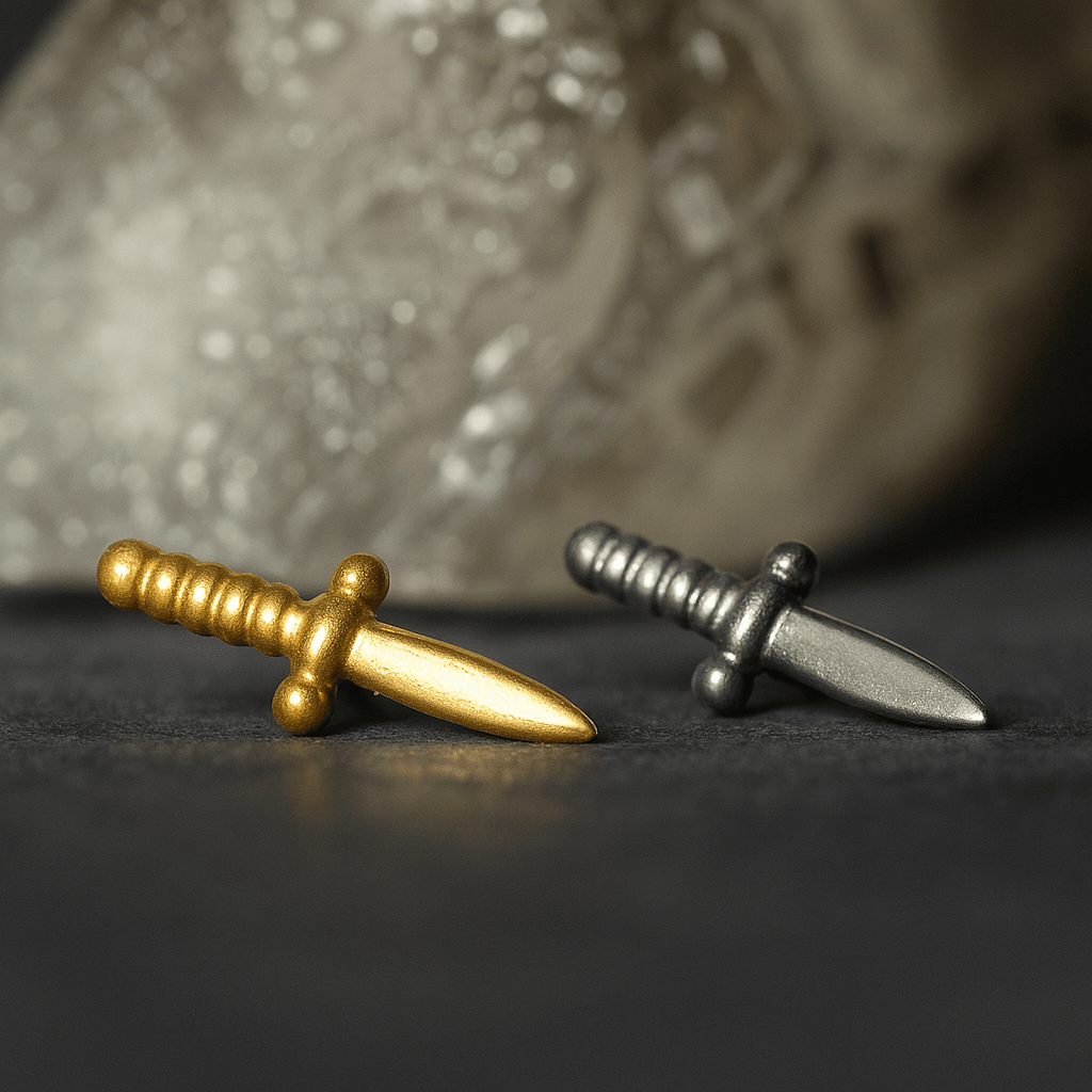 G23 Titanium Dagger Internally Threaded Flatback Stud
