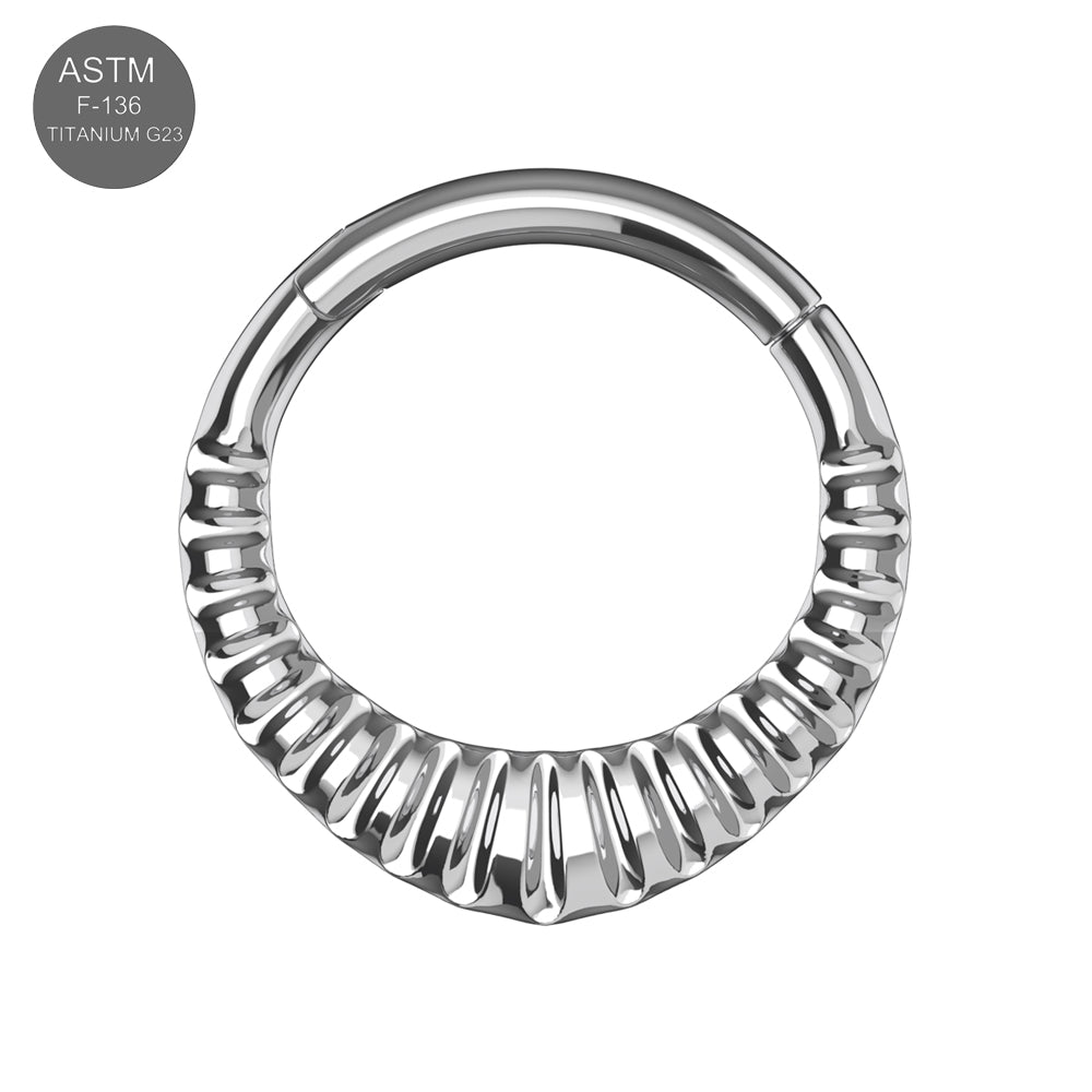 G23 Titanium Carved Teardrop Hinged Segment Clicker