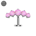 G23 Titanium Five Opal Balls Threadless Floating Belly Ring