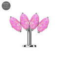 G23 Titanium Four Opal Stone Jewelled Threadless Floating Belly Ring