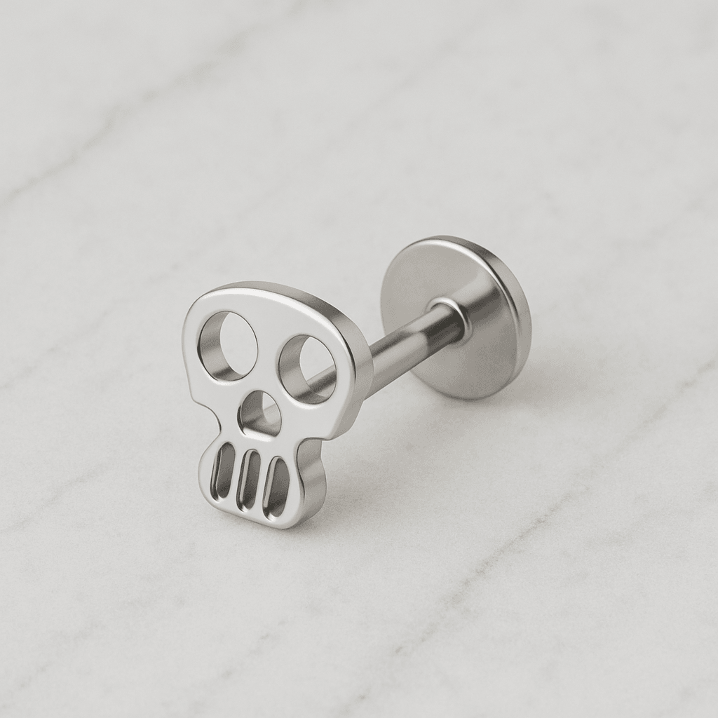G23 Titanium Skull Internally Threaded Flatback Stud