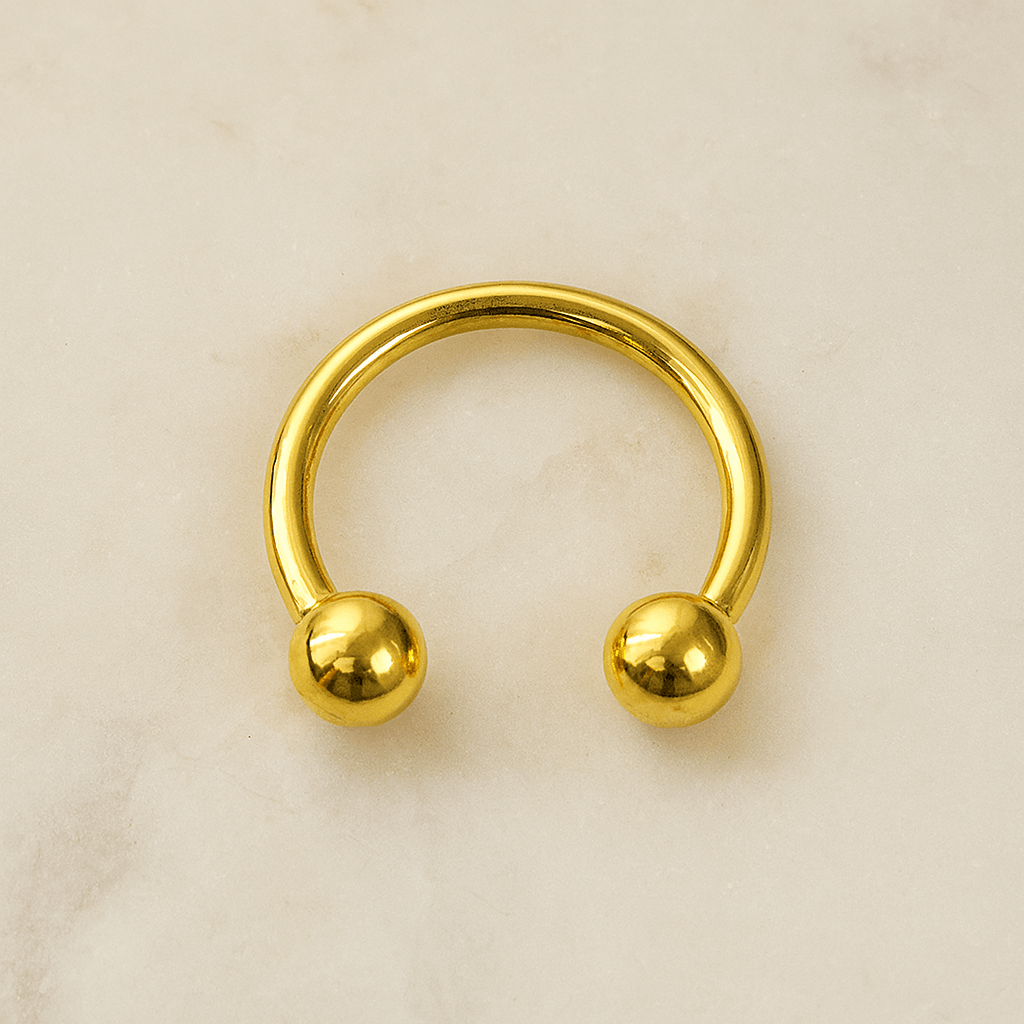 G23 Titanium Gold Anodised Circular Barbell with Ball
