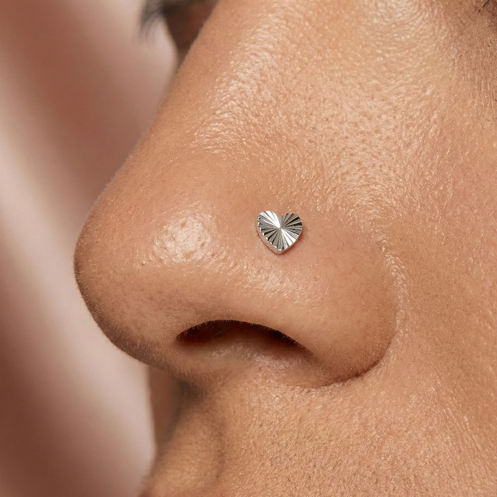 G23 Titanium Radiant Heart Threadless Nose Screw