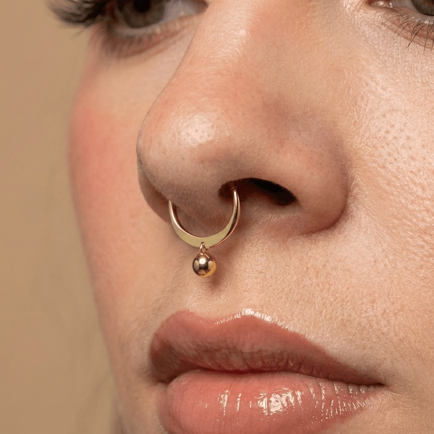 14K Gold Classic Bead Segment Clicker Ring