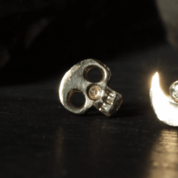 14K Gold Internal Thread Plain Skull Top