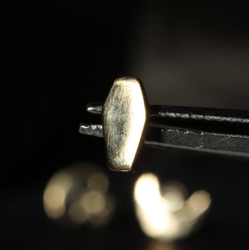 14K Gold Internal Thread Plain Tiny Coffin Top