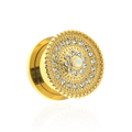 316L Surgical Steel with Gold PVD CZ and Opal Studded Ear Flesh Tunnel