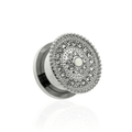 316L Surgical Steel CZ and Opal Stone Flesh Tunnel