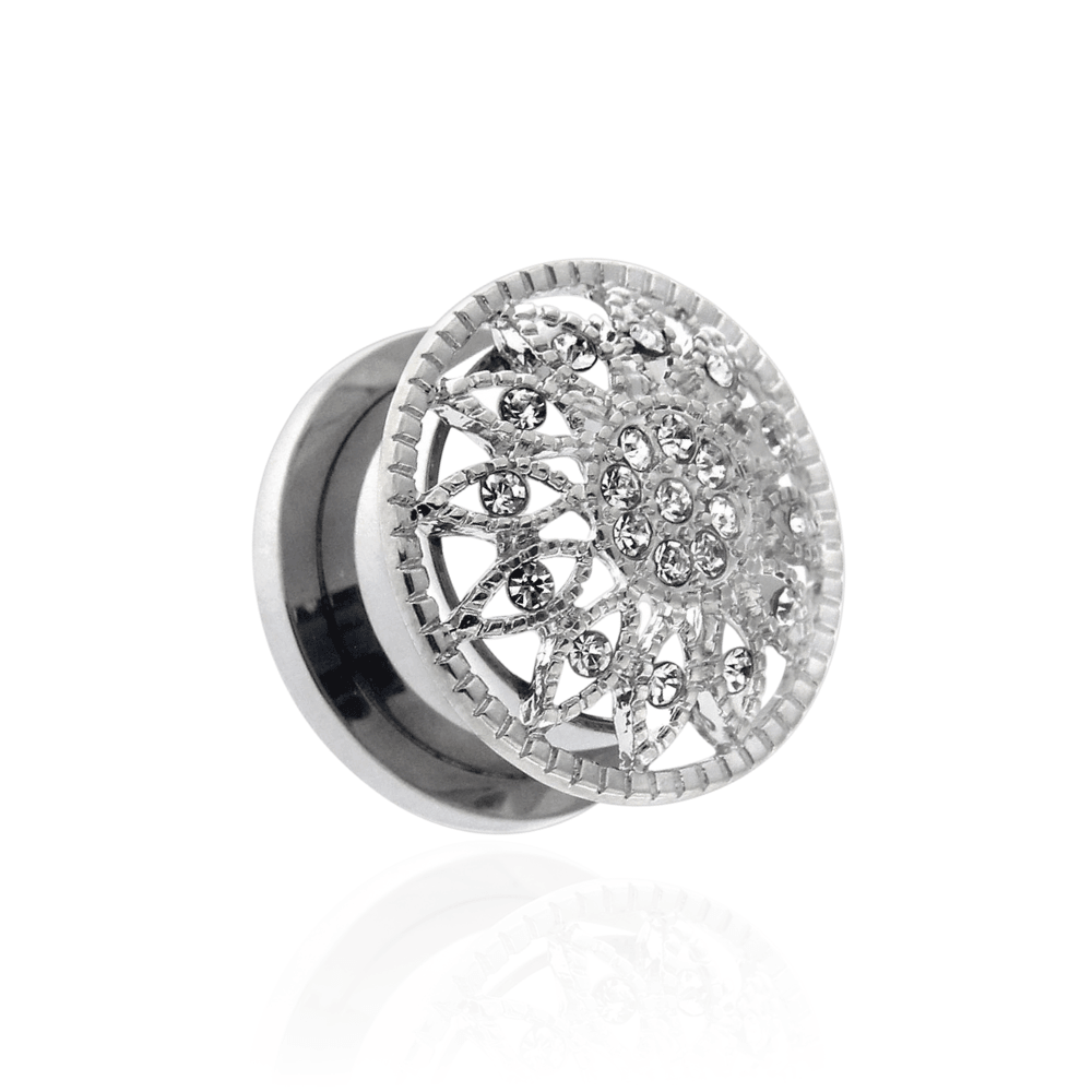 316L Surgical Steel Micro Jewelled Ear Flesh Tunnel