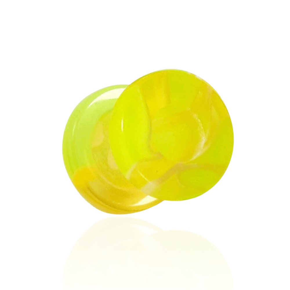 UV Yellow External Screw Fit Flesh Tunnel